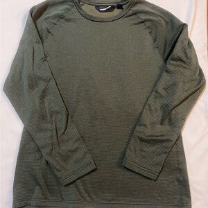 Lands' End Men's Olive Green Cold Weather Long Sleeve Tee Size Medium M 38-40